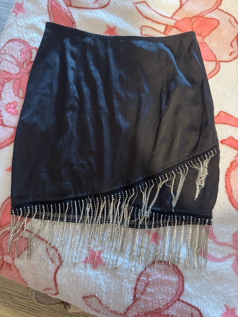 PrettyLittleThing Black Skirt with Silver Logo Tag
